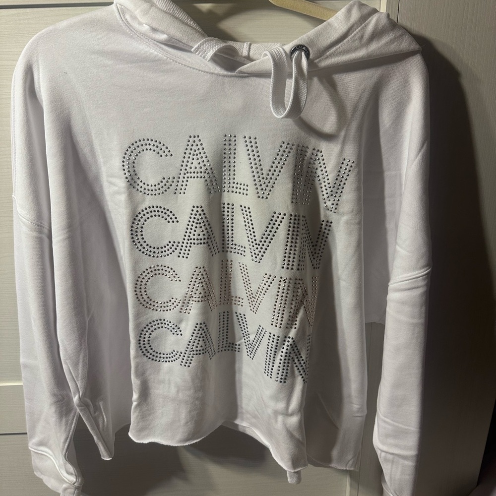Calvin Klein White Studded Women's Hoodie